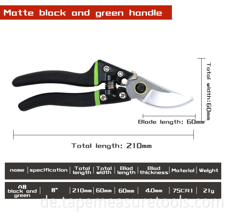 Sk5 Stahl gute Qualität Fabrikgroßhandel Trimmschere Gartenschere Astschneiden Gartenschere